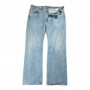 Vintage Levis 501 Jeans Mens 34x30 Blue Light Wash Denim Button Fly Fade 90s